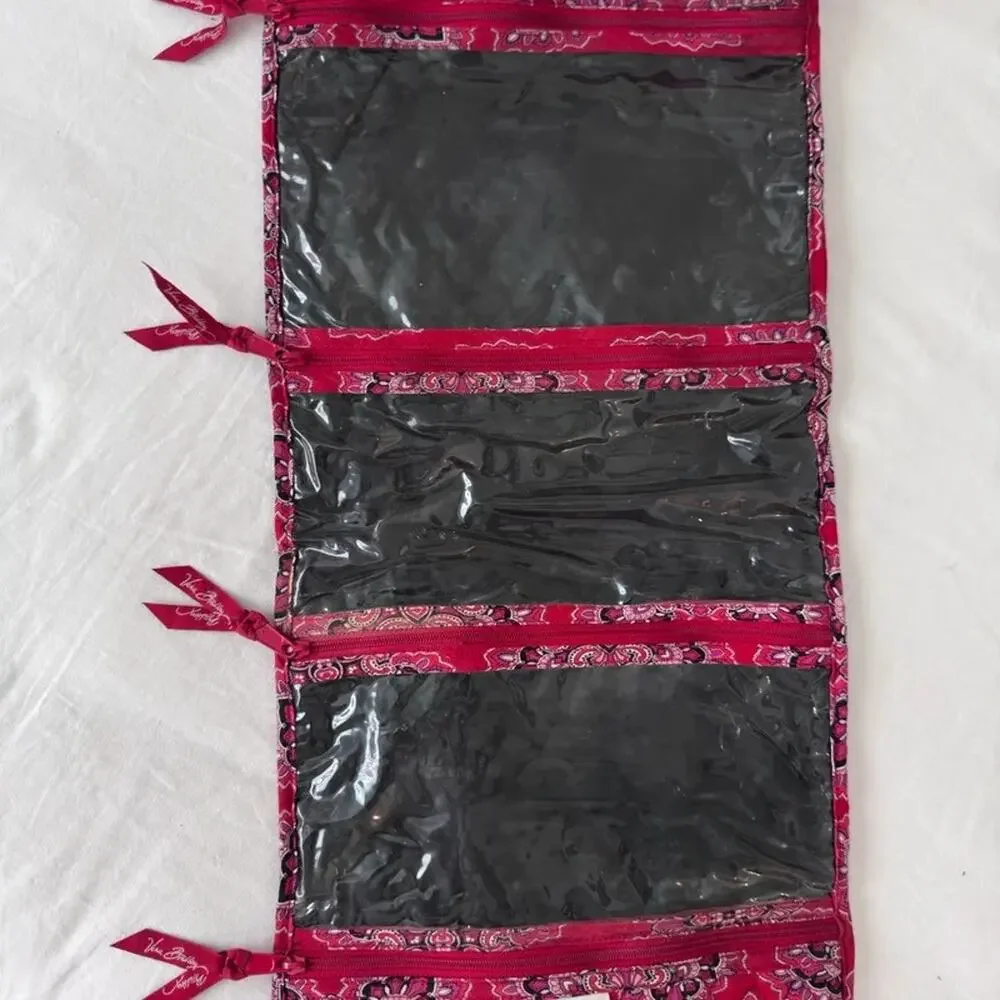 Vera Bradley Frankly Scarlet Travel Organizer Make-up Jewelry Toiletries Bag
